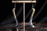 Curved Scrollwork Pocket Knife Earrings