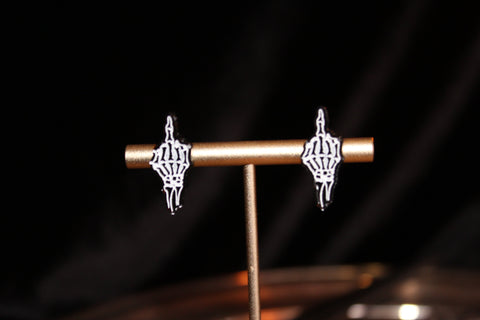 Vulgar Gesture Stud Earrings