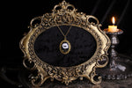 Hand Painted Moon and Bat Necklace