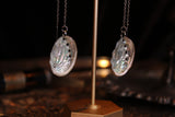 Large Abalone Shell Silver Threader Earrings