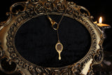 Gold Hand and Hand Mirror Slip Chain Necklace