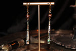 Abalone Charm and Pearl Gold Huggie Hoop Earrings