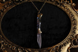 Mother Of Pearl Pocket Knife Necklace Gold