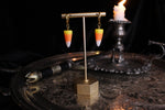 Downward Dog Candy Corn Gold Huggie Hoops