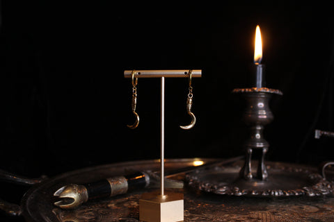 Gold Sickle Huggie Hoop Earrings