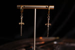 Gold Elven Dagger Huggie Hoop Earrings