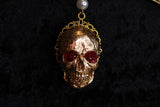 Gilded Skull Rosary Style Necklace