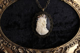 Skeleton Cameo With Mermaid Crown Necklace