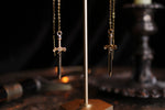 Gold Elven Dagger Threader Earrings