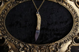Ornate Gold Scrollwork Pocket Knife Necklace