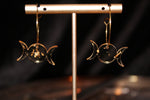 Gold Leaf Triple Moon Hoops