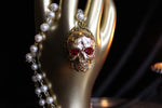 Gilded Skull Rosary Style Necklace