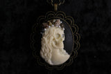 Skeleton Cameo With Mermaid Crown Necklace