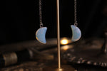 Opalite Moon Threader Earrings (Opaque)