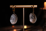 Abalone Shell Gold Huggie Hoop Earrings