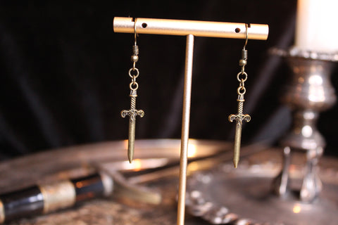 Bronze Elven Dagger Earrings