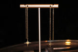 Brass Eight Point Star Threader Earrings