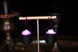 Purple Light Up Bubbling Cauldron Earrings