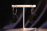 Black Crescent Moon Hoops