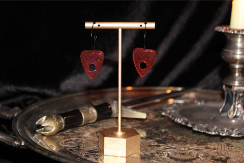 Neon Pink Planchette Hoops