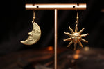 Brass Sun And Moon Earrings