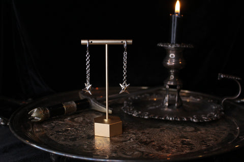 Chain Mail Flail Huggie Hoop Earrings