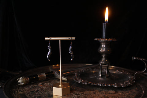 Silver Curved Knife Earrings