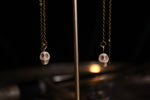 Tiny Howlite Skull Gold Threader Earrings