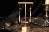 Abalone Charm and Pearl Gold Huggie Hoop Earrings