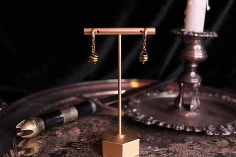 Gold Cauldron Huggie Hoop Earrings
