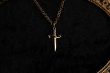 Gold Swirly Dagger Necklace