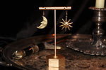 Brass Sun And Moon Earrings