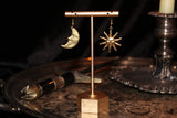Brass Sun And Moon Earrings