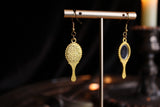 Gold Hand Mirror Earrings