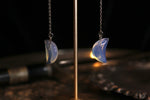 Opalite Moon Threader Earrings (Translucent)