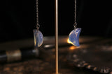 Opalite Moon Threader Earrings (Translucent)