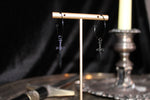 Black Elven Dagger Hoop Earrings