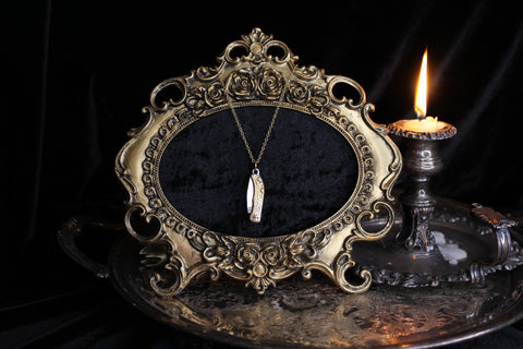 Ornate Gold Scrollwork Pocket Knife Necklace