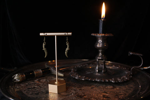 Bronze Curved Knife Earrings