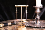 Silver Skull Dagger Huggie Hoop Earrings
