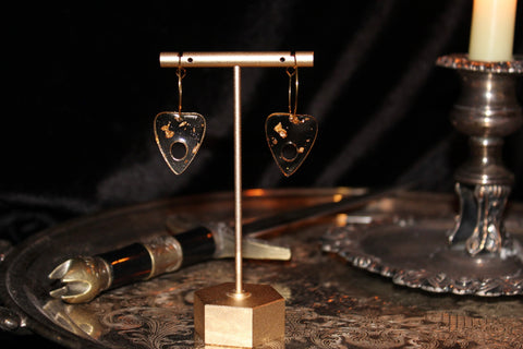 Gold Leaf Planchette Hoops