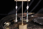 Abalone Charm and Shell Silver Huggie Hoop Earrings