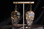 Gold Leaf Skull Earrings
