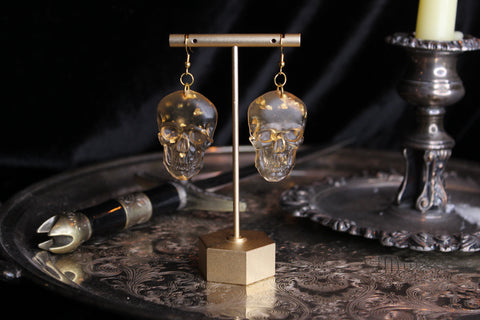 Gold Leaf Skull Earrings