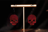 Neon Pink Skull Hoops
