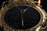 Silver Hand and Elven Dagger Slip Chain Necklace