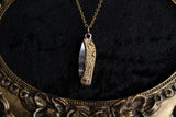 Ornate Gold Scrollwork Pocket Knife Necklace