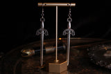 Gladiator Silver Sword Earrings