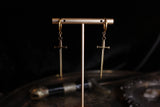 Gold Mini Sword Huggie Hoop Earrings