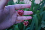 Lovey Dovey Pink Glitter Heart Hoop Earrings